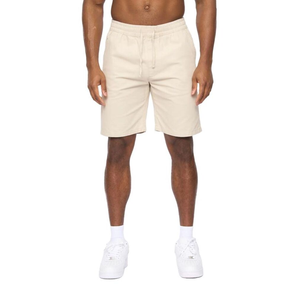 Crosshatch Mens Blansmoore Elasticated Waist Shorts / Light Stone